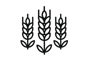 Fototapeta premium Three stalks of wheat against a dark gradient background