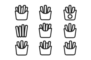 Obraz premium French Fries Icons