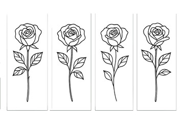 Black Outline Roses on a Gradient Background