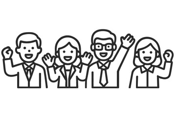 Group of happy business people celebrating