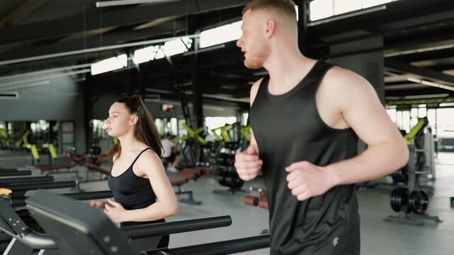 Caucasian and Hispanic Fitness Enthusiasts Embracing Gym Culture