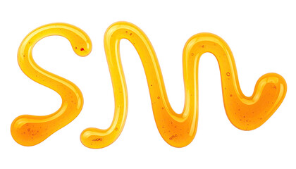 Swirly golden liquid dripped into the letters "SN" against black