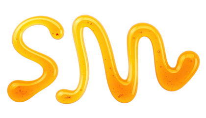 Swirly golden liquid dripped into the letters "SN" against black