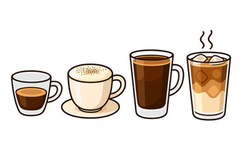 Obraz premium Four Coffee Drinks