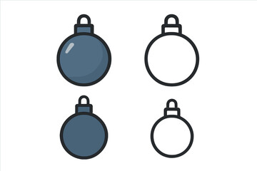 Obraz premium Four Christmas ornaments on a dark background