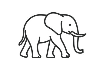 Fototapeta premium Stylized Elephant Outline on Grey Background