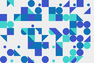 Modern abstract geometric shapes pattern with blue and teal design background wallpaper