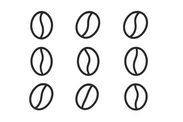 Minimalist coffee bean icons on a gray background