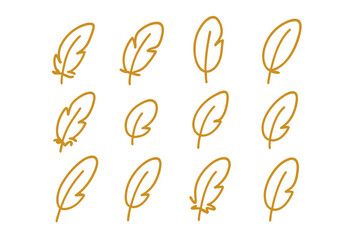 Fototapeta premium Orange feather pattern with glow effect