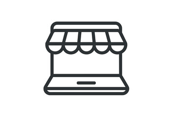 Online store icon on a gradient background
