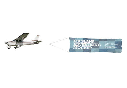 Plane Advertising Banner Mockup