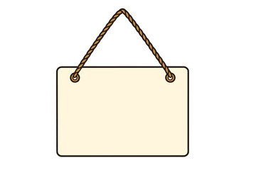 Blank hanging sign with rope