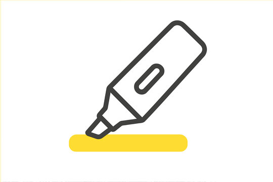 Highlighter icon with glowing yellow mark