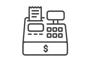 Fototapeta premium Cash Register Outline Icon