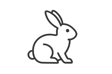 Obraz premium Rabbit Silhouette on Grayscale Gradient Background