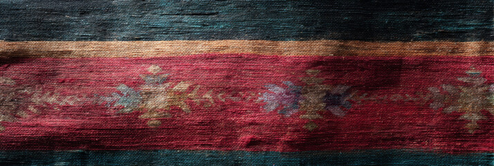 Woven textile pattern rustic, traditional fabric stripe, vintage texture motif, ethnic design colorful, handcrafted cloth detail, aged material tactile charm