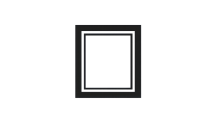 Metallic frame graphic on transparent background for design and conceptual projects