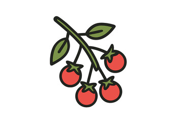 Obraz premium Gobo Cherry Icon on Grey Gradient Background