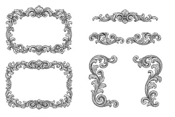Ornate Baroque decorative elements