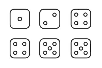 Six Dice Showing Numbers 1 to 6 on Dark Gradient Background