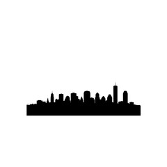 Naklejka premium Silhouette of a city skyline isolated on transparent background