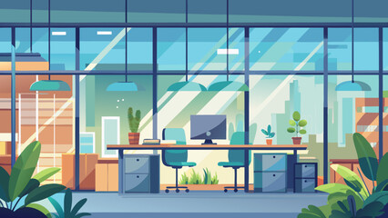 Modern office space with natural light