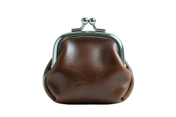 Classic Brown Leather Coin Purse with Vintage Metal Frame, Perfect for Everyday Use and Stylish Storage