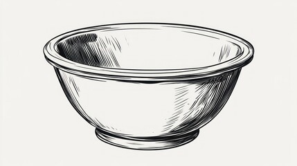 Empty bowl illustration vector design isolated on cream background