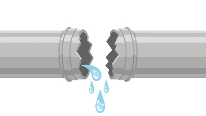 Broken pipe with dripping water