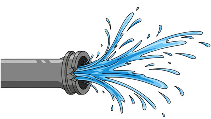 Bursting pipe spewing water