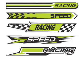 Racing sport sticker collection, including colorful racing © MDSAIDUR
