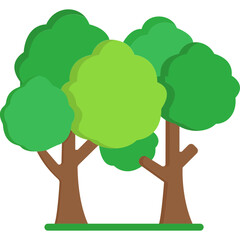 Rainforest Icon &ndash; Flat Style Jungle, Tropical Forest and Nature Ecosystem Symbol