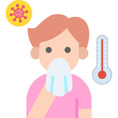 Infection Icon &ndash; Flat Style Disease, Virus Spread and Medical Warning Symbol