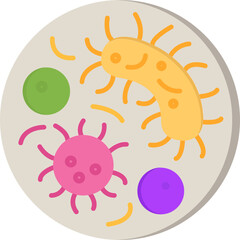 Pathogen Icon &ndash; Flat Style Virus, Bacteria and Microorganism Symbol