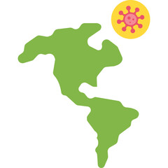World Virus Icon &ndash; Flat Style Global Infection, Pandemic and Virus Spread Symbol