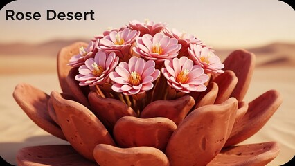 Pink flowers on a desert plant.