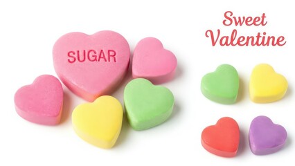 Sweet sugar candy hearts for Valentine's Day food concept