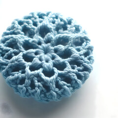 blue simple Crochet isolated on white background