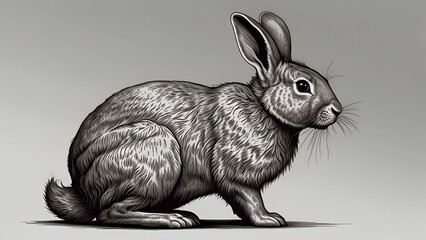 Hand-drawn rabbit side profile