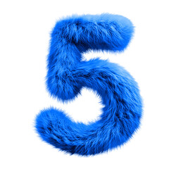 Furry blue number 5