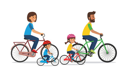 Fototapeta premium Family cycling trip