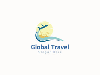 Travel logo design vector template