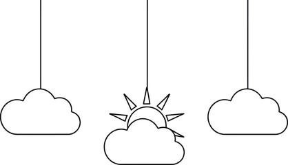 Simple Line of Sun and Clouds Hanging