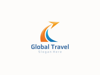 Obraz premium Travel logo design vector template