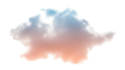 Abstract cloud PNG isolated on transparent background, dreamy sky element for graphic design and digital art projects