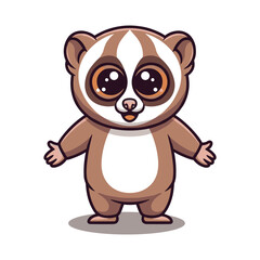 Cute cartoon possum standing upright © MdSakib