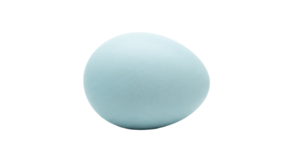 Light blue egg isolated PNG on transparent background, easter symbol for spring holiday and food design