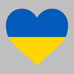 Love Ukraine illustration - Ukrainian flag inside heart shape high quality vector isolated 