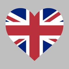 Love United Kingdom illustration - U.K. flag inside heart shape high quality vector isolated 