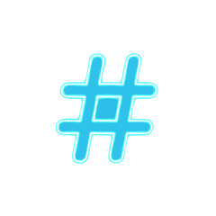 Obraz premium Icon Hashtag symbol glowing